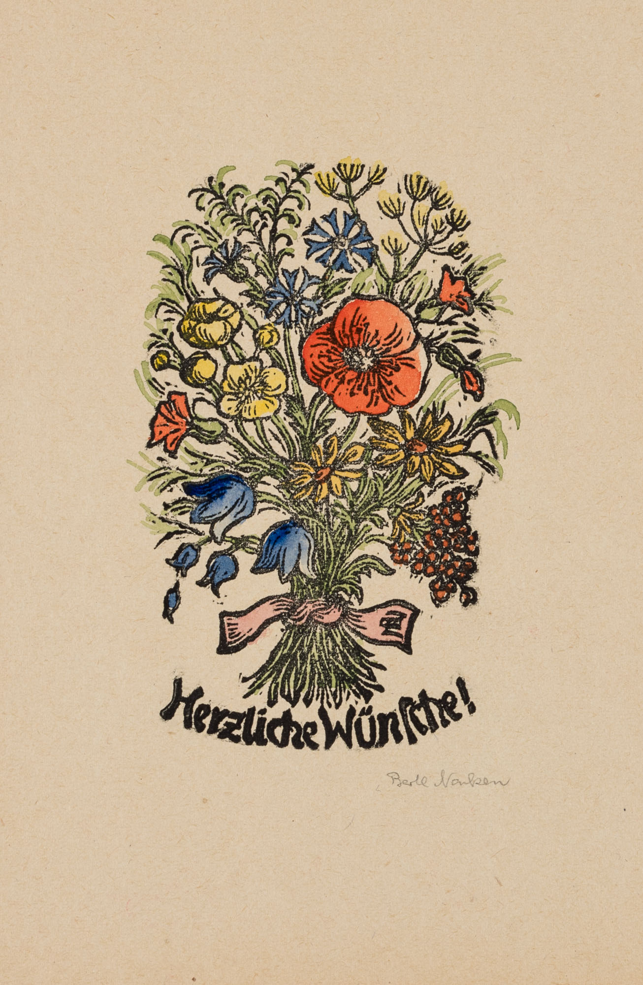 Glückwunschkarte mit Blumenbouquet