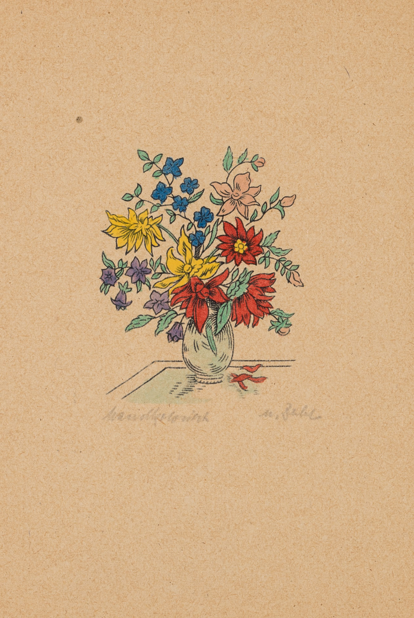 Stillleben mit buntem Blumenstrauß