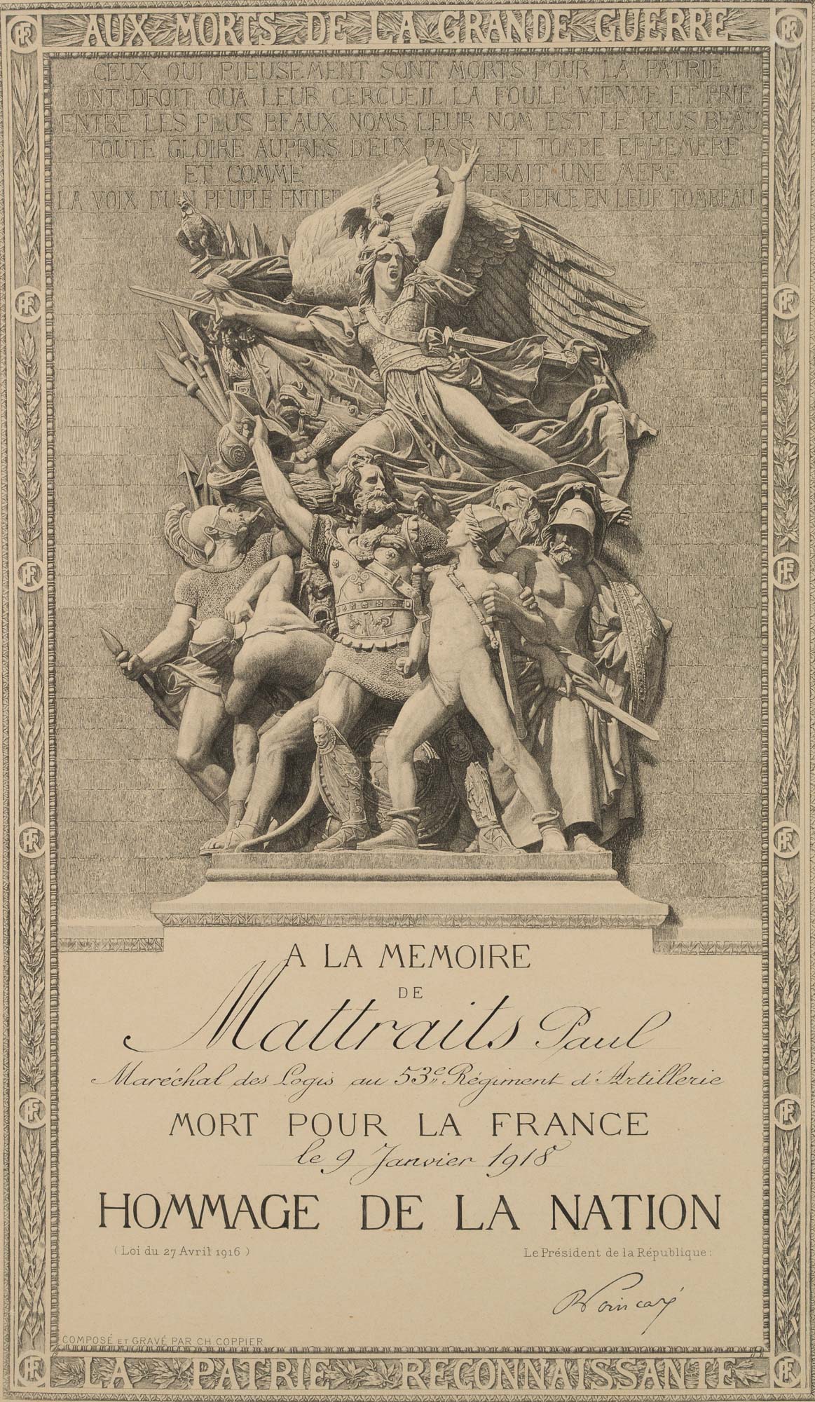 Kriegerdenkmal, Memorial Mattraits Paul