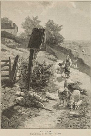 Morgenstille mit Ziegenhirtin