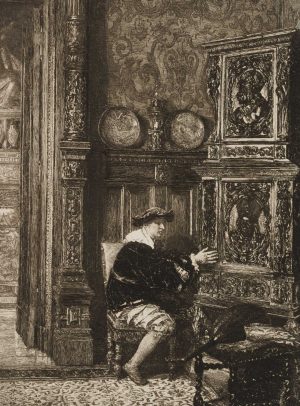 Interieur mit Mandolinenspieler