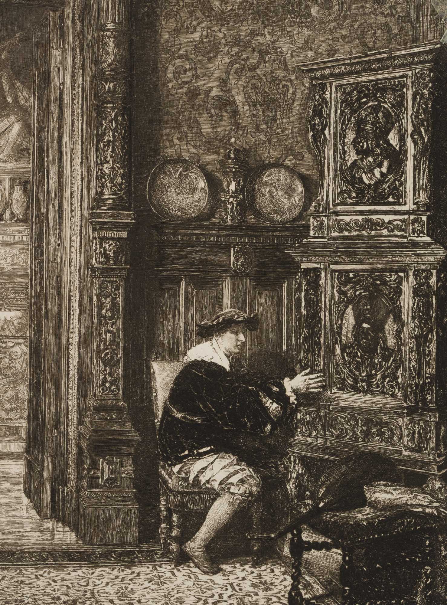 Interieur mit Mandolinenspieler