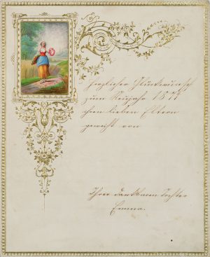 Neujahrsbrief mit Goldprägedruck