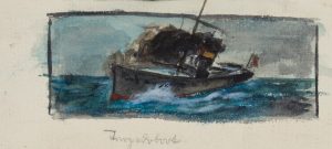 Seestück mit Segelboot
