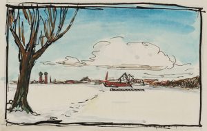Flache Schneelandschaft