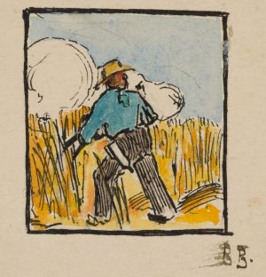 Landarbeiter auf dem Kornfeld