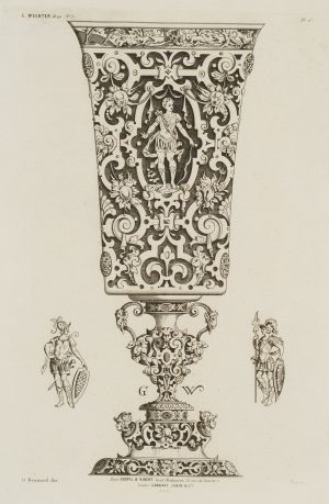 Verzierter Pokal m. röm. Soldaten