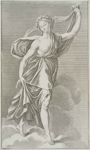 Weibl. Gewandfigur m. Blumenkranz
