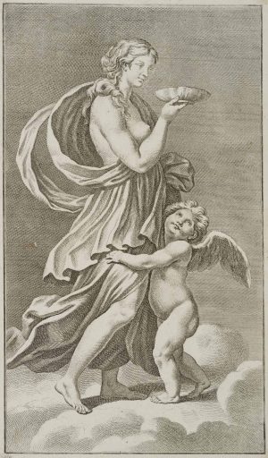 Weibliche Gewandfigur mit Putto