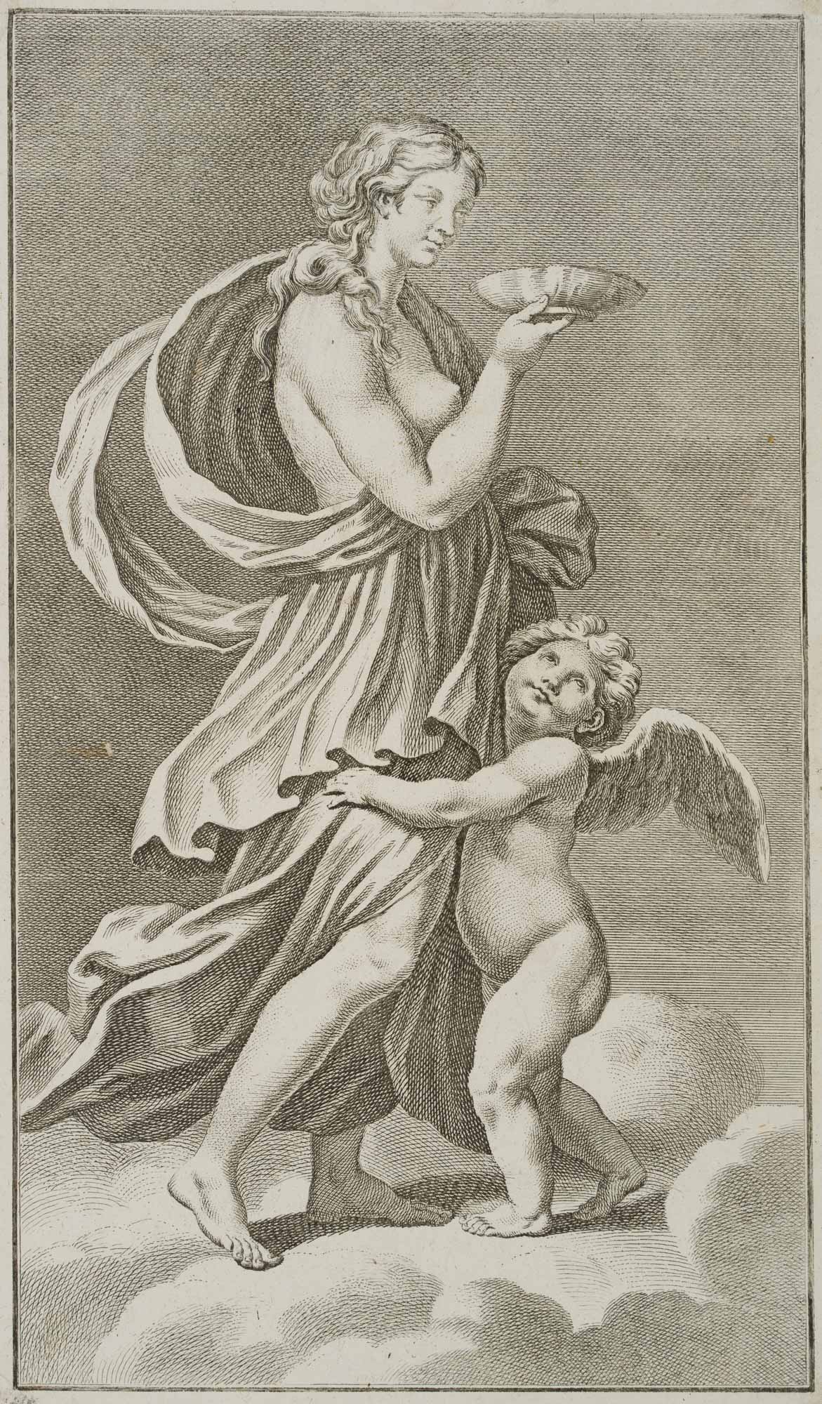 Weibliche Gewandfigur mit Putto