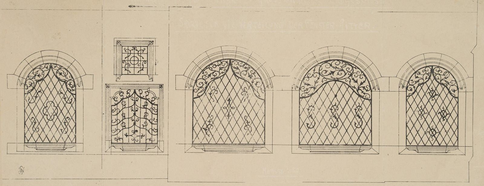 Verteilung der Fenstergitter