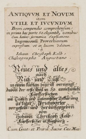 Titelseite, 'Antiquum et Novum'