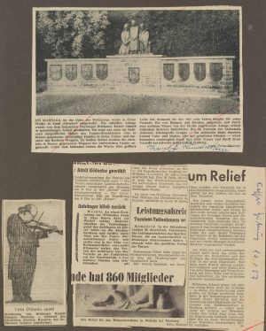 Zeitungsausschnitte, Bildhauerei