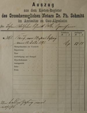 Register eines Notars, Gau-Algesheim