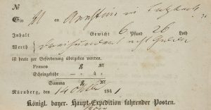 Frachtschein, Bayern Expedition