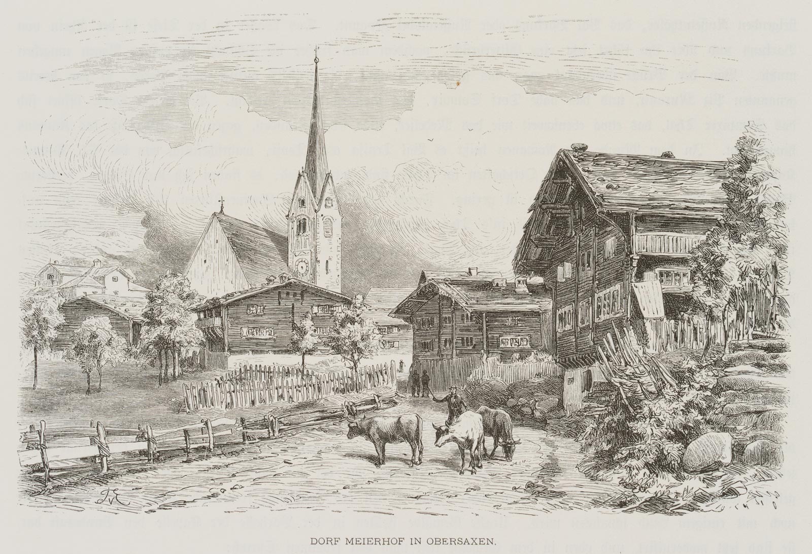 Meierhof in Obersaxen, Schweiz