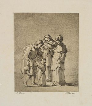 Edelmann, Kind und zwei Mönche