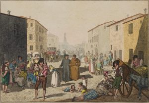 Straßenszene. Dorf bei Ravenna
