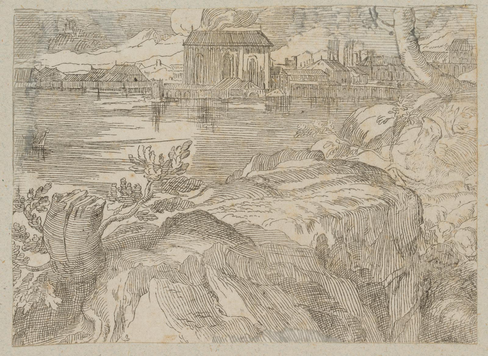 Stadtlandschaft am Fluss