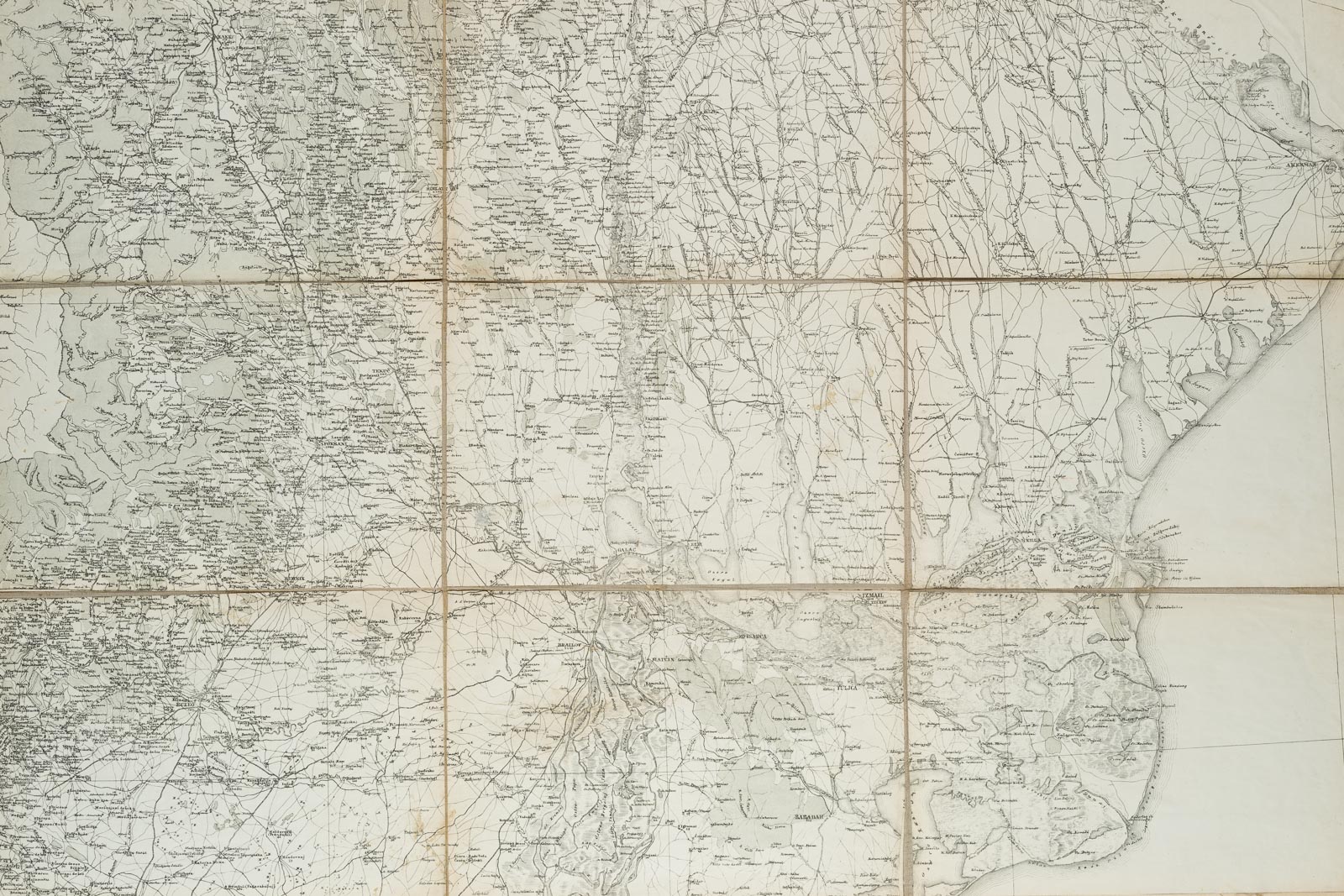 Balkankarte, 9-Teilig, Topographie