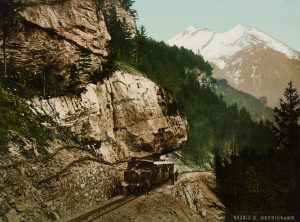 Brünigbahn zwischen Passhöhe und Meiringen
