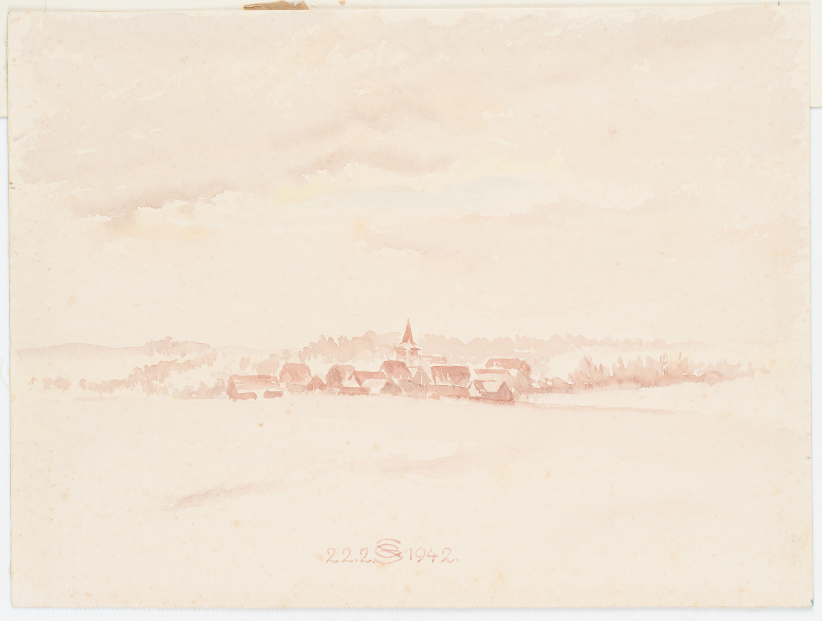Blick auf eine Dorflandschaft