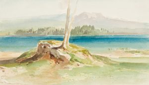 Blauer Bergsee und Vorstudie