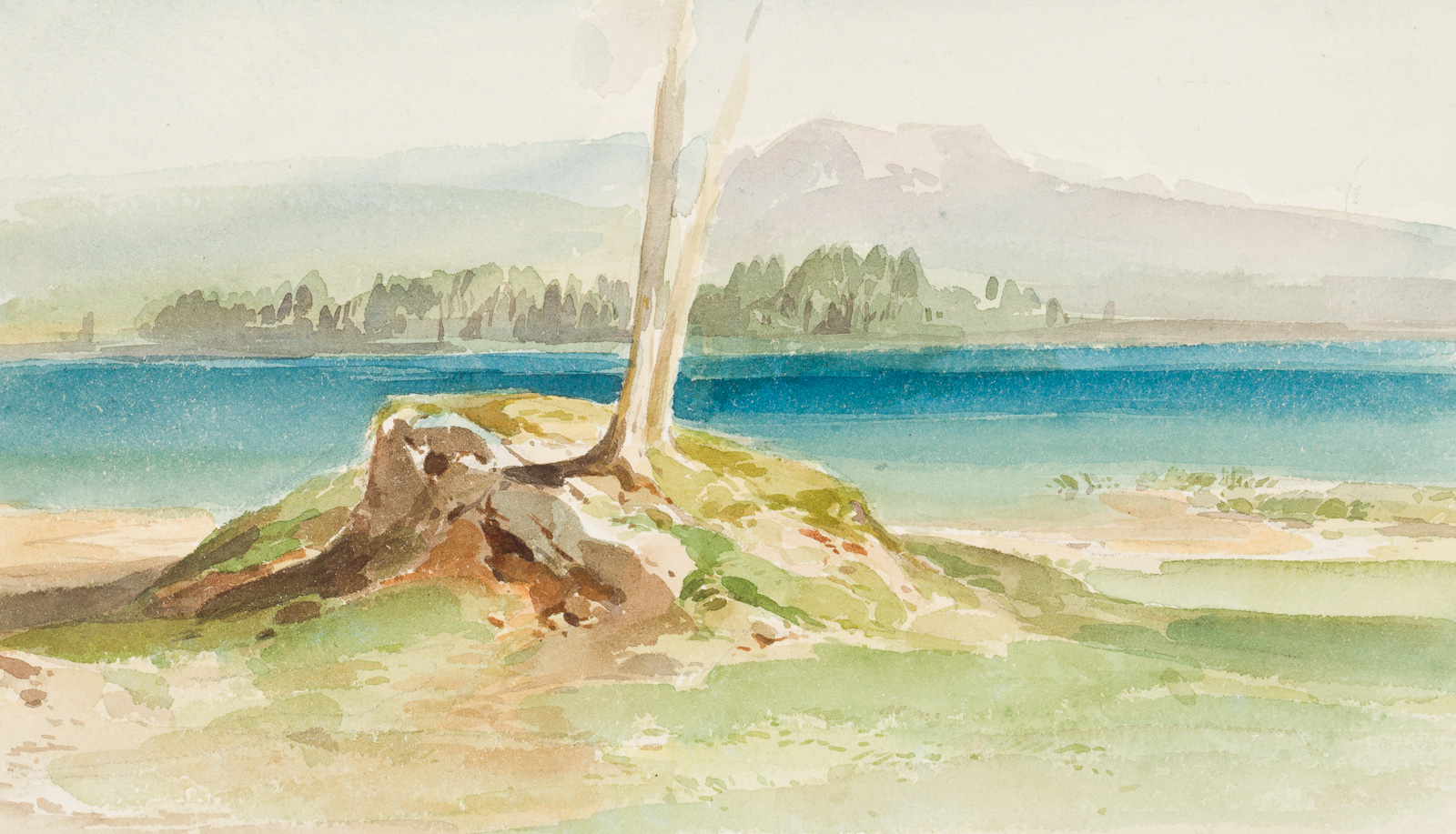 Blauer Bergsee und Vorstudie