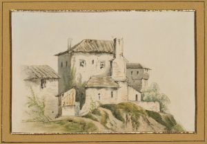 Haus in Gebirgslandschaft