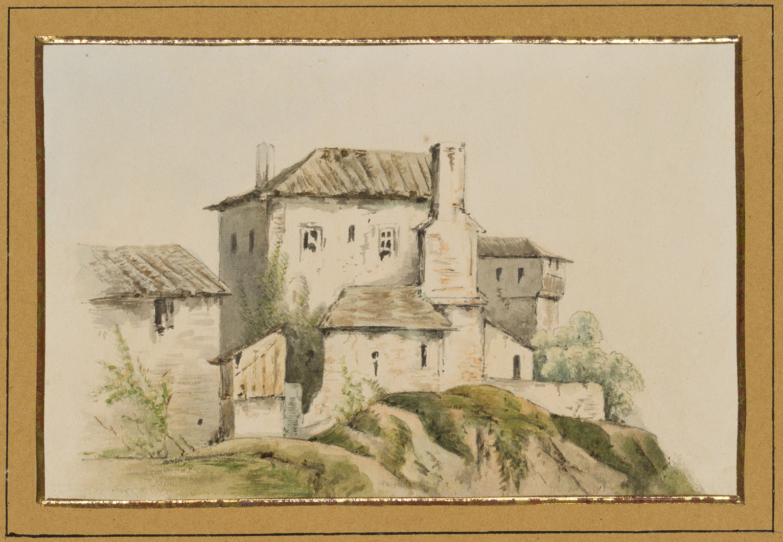 Haus in Gebirgslandschaft