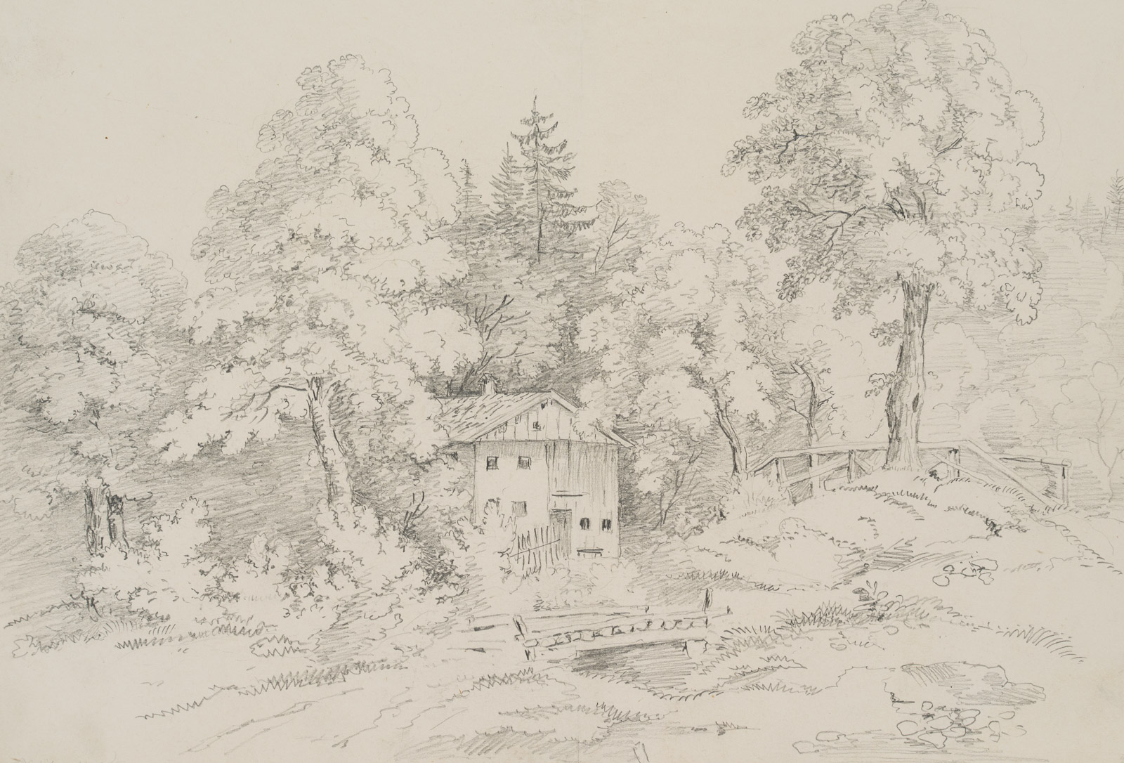 Baumbestandene Landschaft