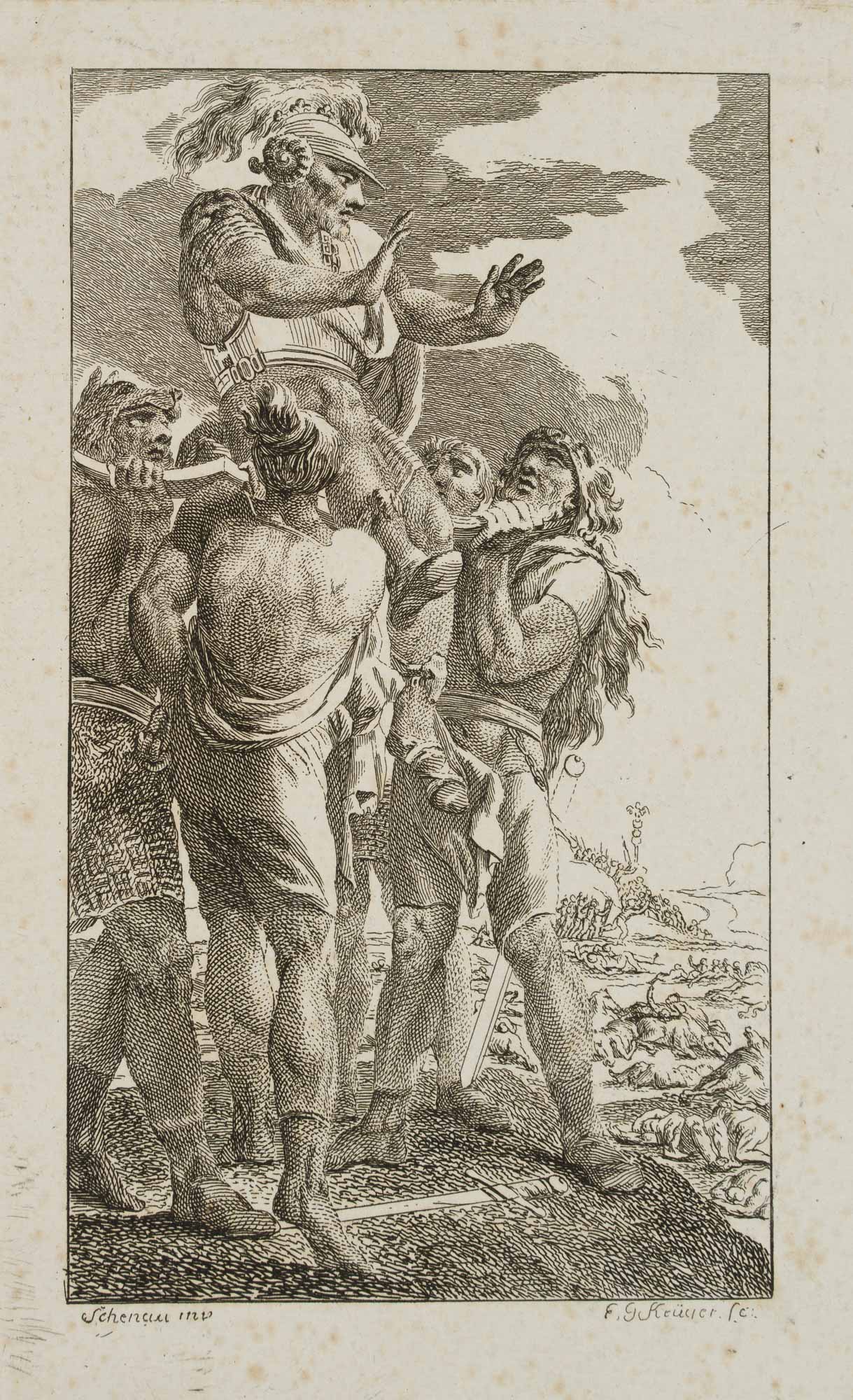 Krieger auf dem Schild