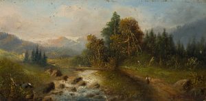 Weite Alpenlandschaft mit Flusslauf