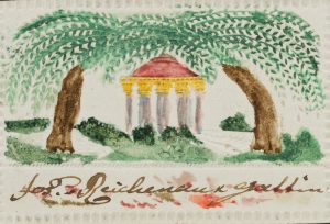 Parklandschaft mit kleinem Tempel