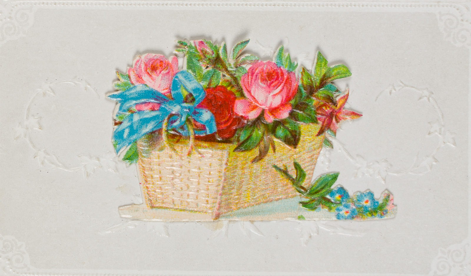 Gestanzte Karte mit Blumenkorb
