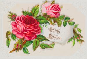 Glückwunschkarte mit Rosenzweig