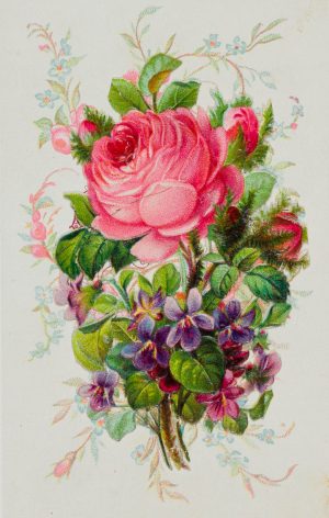 Geprägte Karte mit Blumenarangement