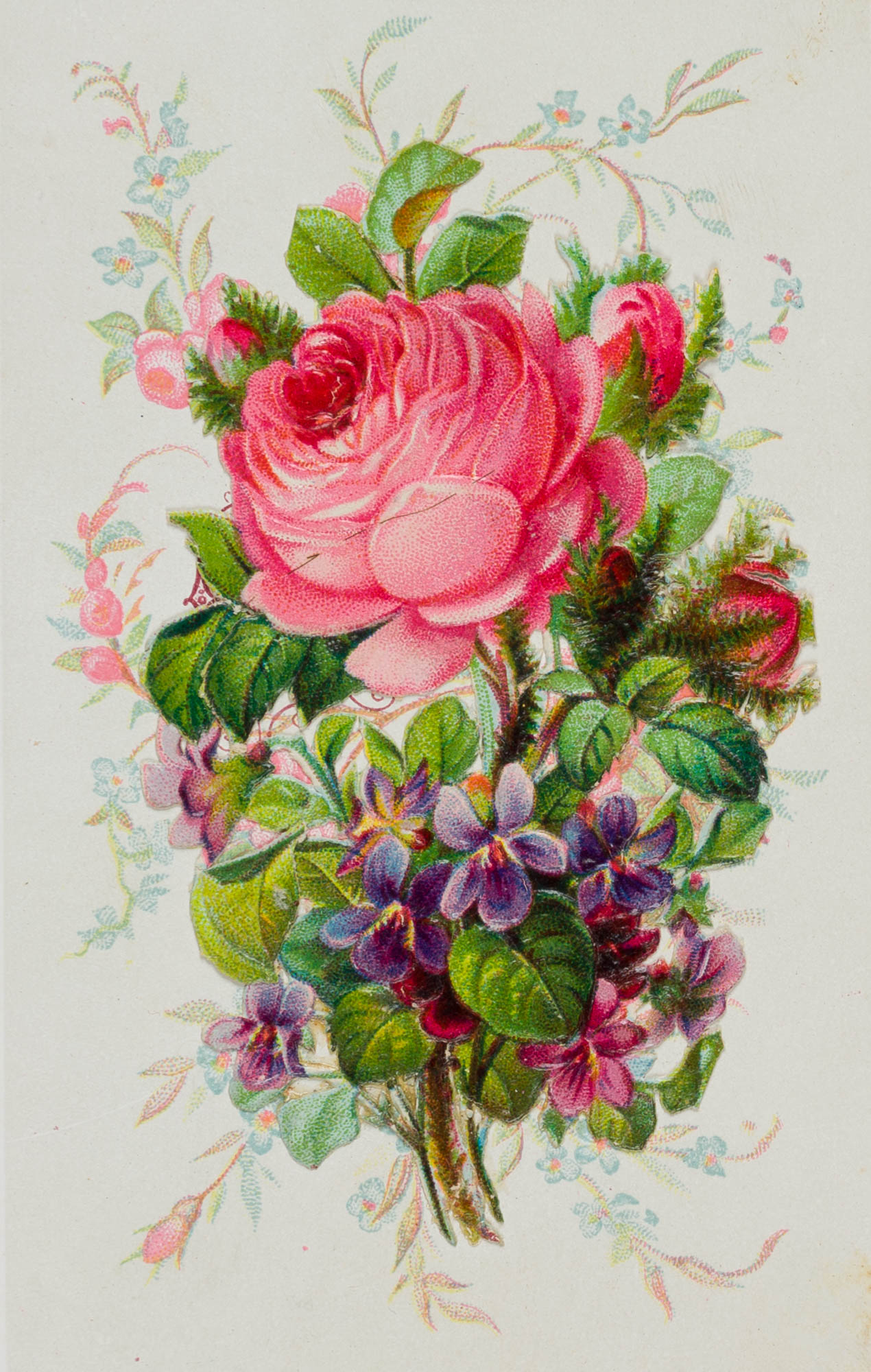 Geprägte Karte mit Blumenarangement