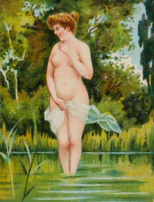 Geprägte Karte mit Nymphe