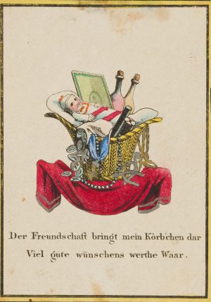 Karte mit Präsentkorb: Kindersegen