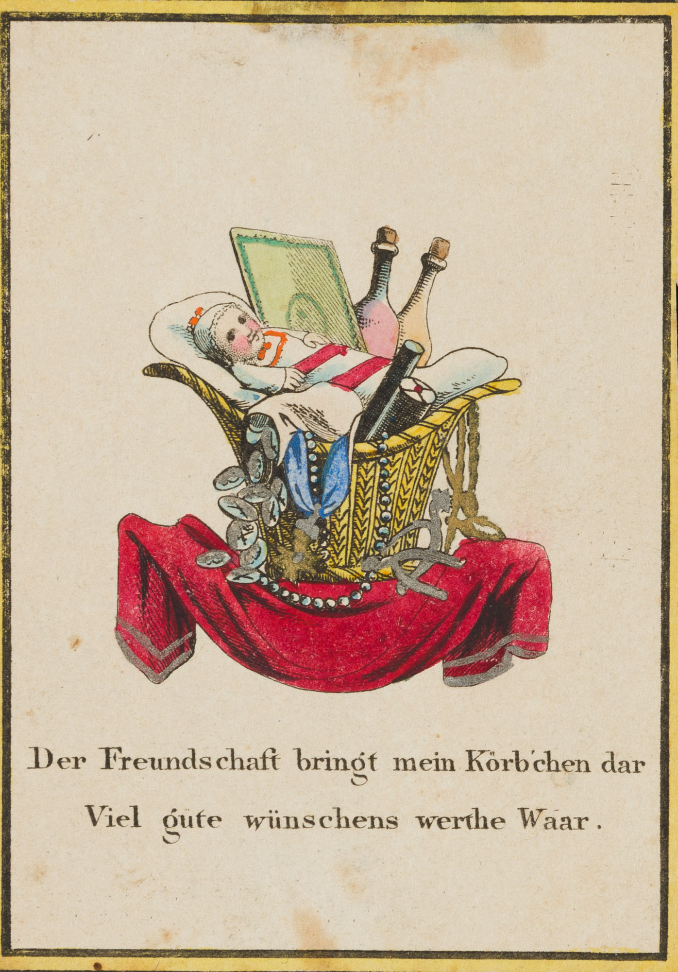 Karte mit Präsentkorb: Kindersegen