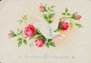 Glückwunschkarte mit Rosenzweig