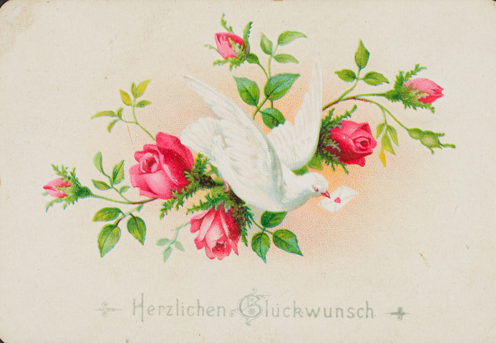 Glückwunschkarte mit Rosenzweig