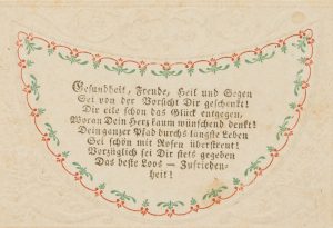 Karte mit glückwünschenden Verse