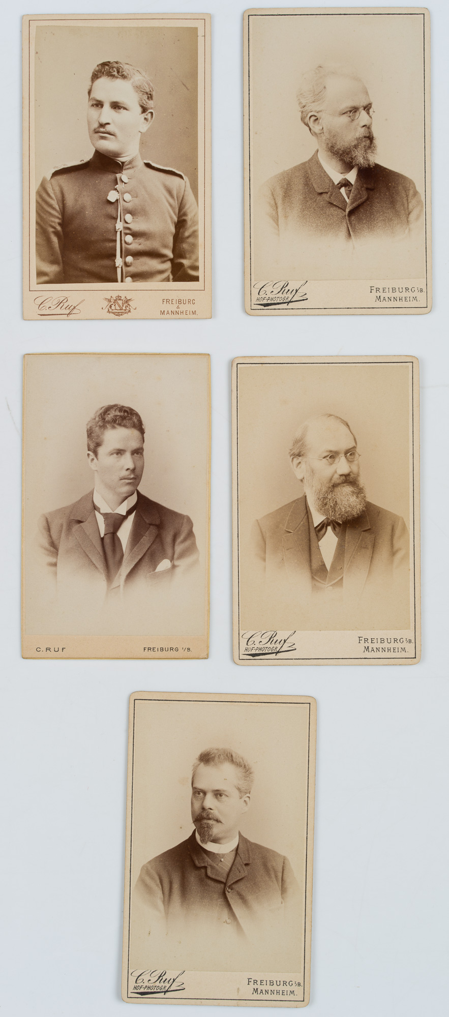 5 Cartes de Visite. Herrenportraits