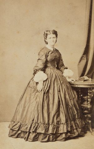 Portrait. Dame im prächtigen Kleid