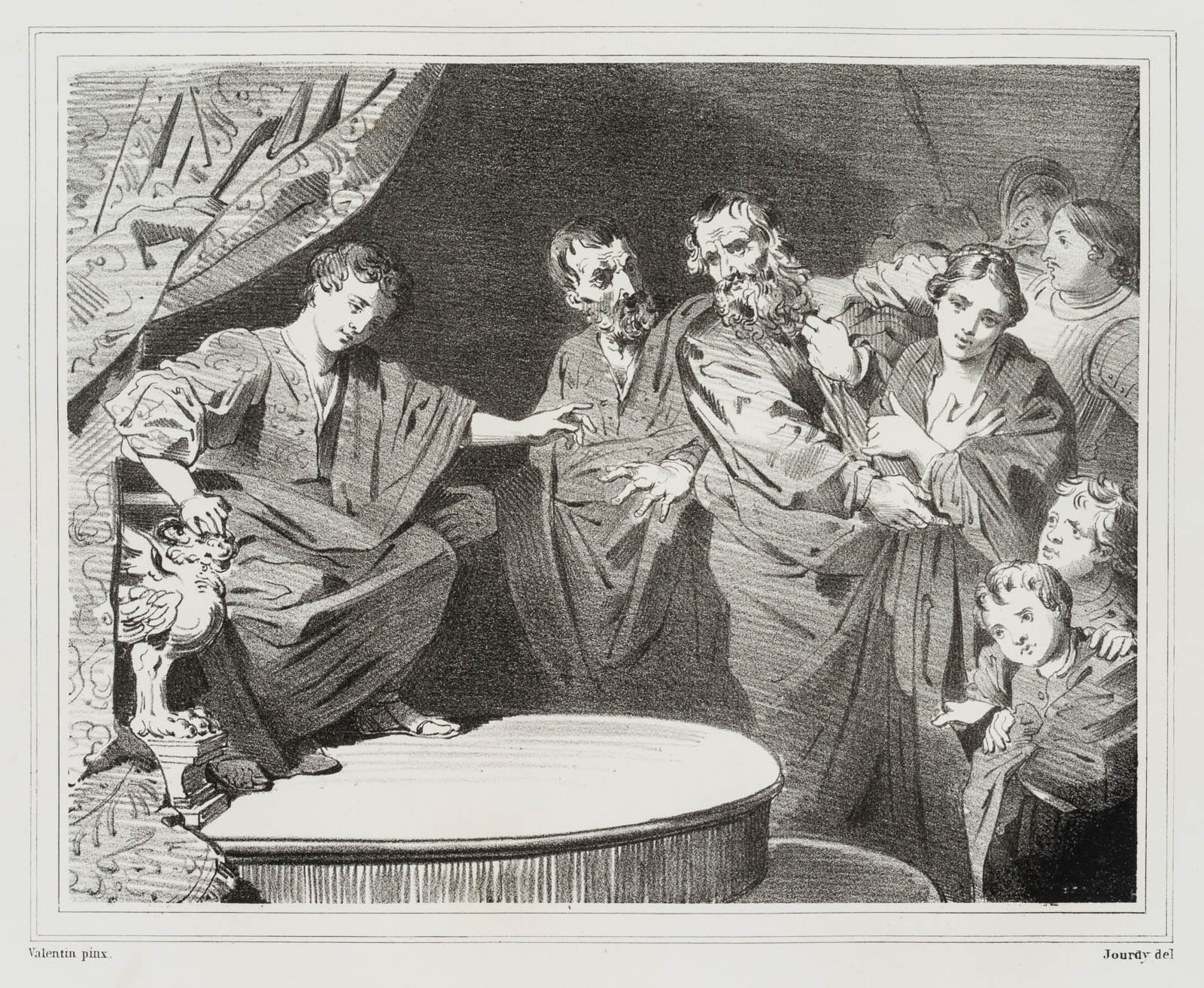 Salomonisches Urteil, Historienszene