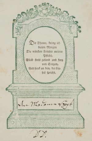 Denkmal mit Segens und Glückwünschen