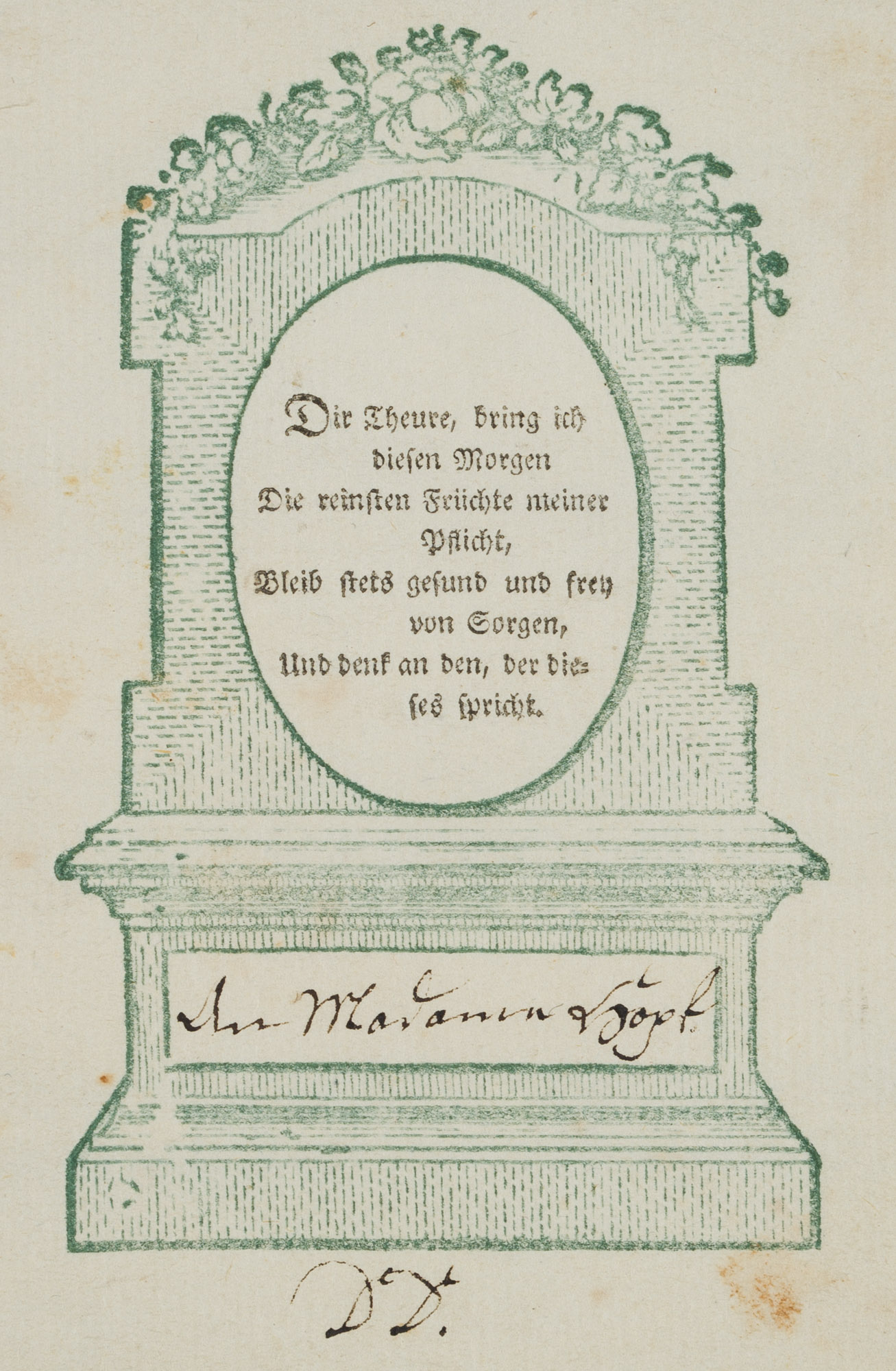 Denkmal mit Segens und Glückwünschen