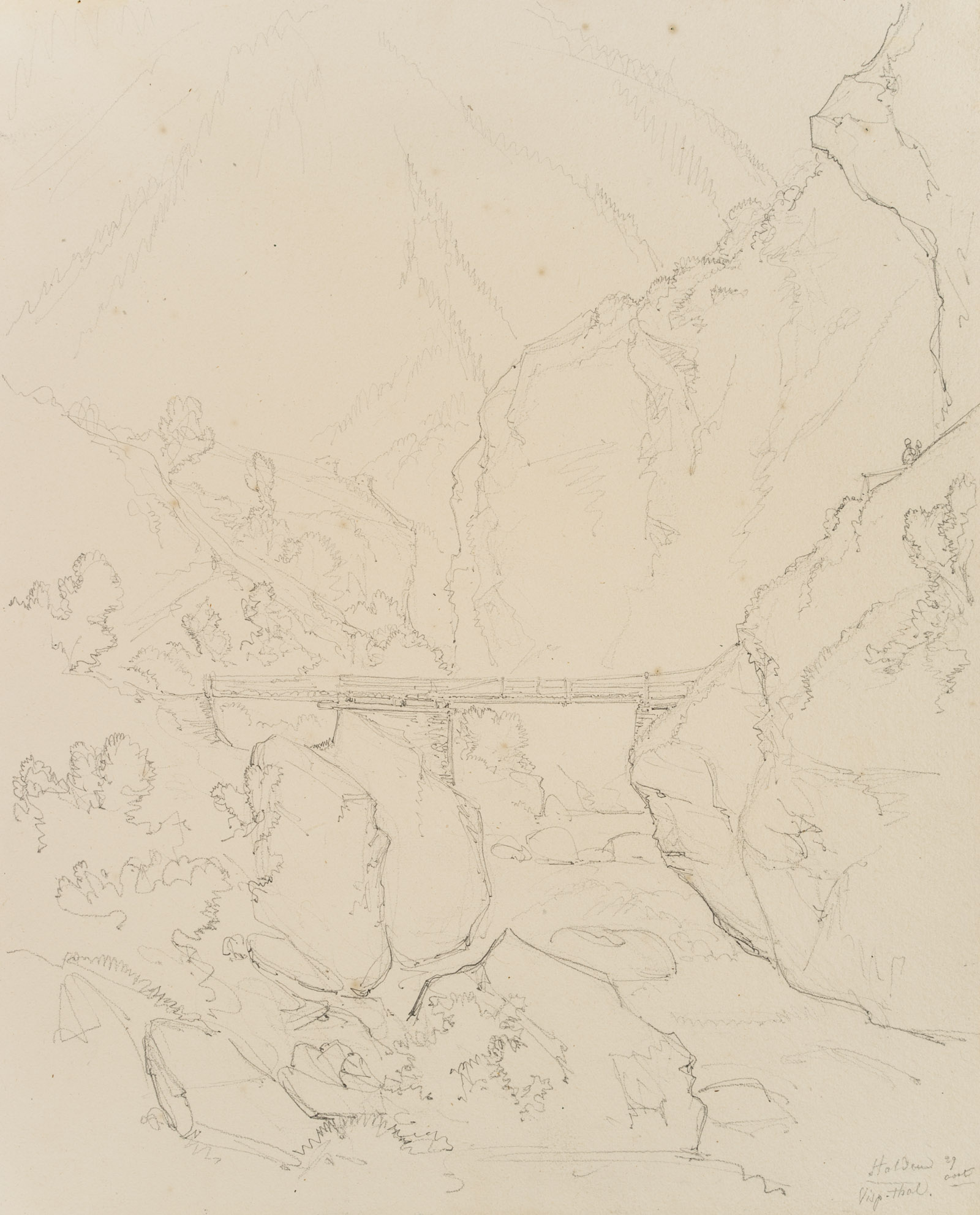 Brücke im Vispertal bei Stalden, Schweiz